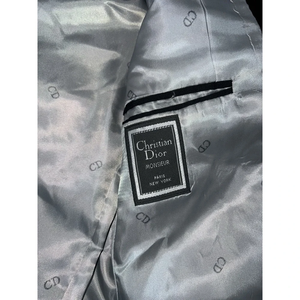 Vintage Christian Dior Tuxedo Blazer Size 40S Lined Black Jazz Academia Preppy